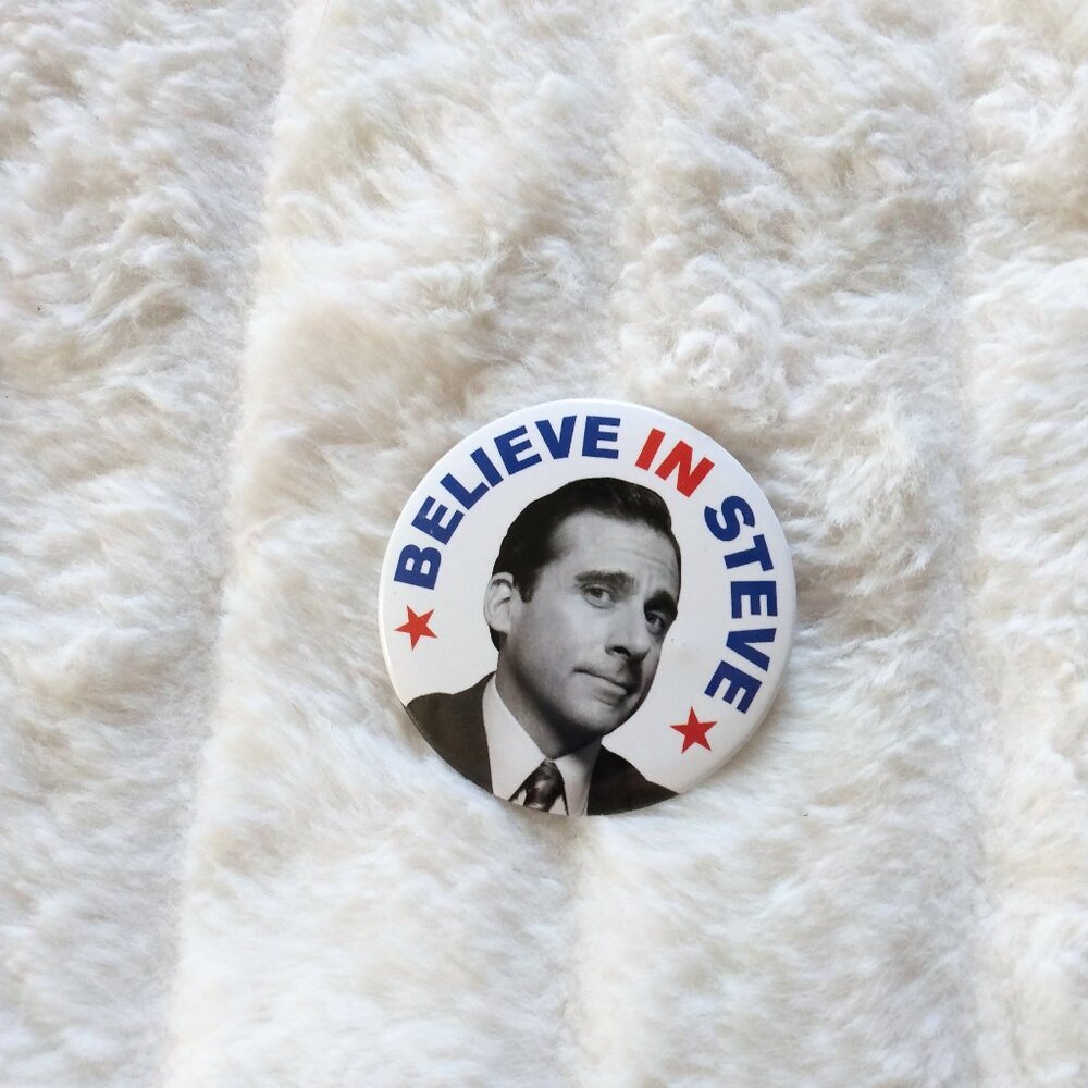 Rare! NBC promo The Office/Steve Carell election pin button